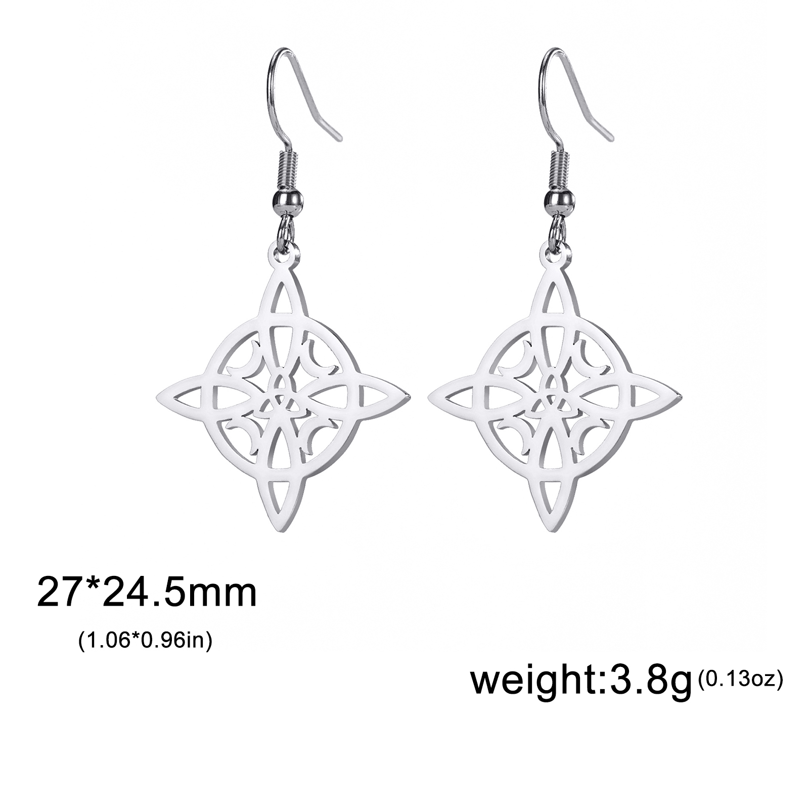 Dadapara stregoneria orecchini con nodo strega irlandese Celtics nodo Wicca simbolo orecchini pendenti gioielli con geometria Vintage ▾ in acciaio inossidabile: colore Oro puro