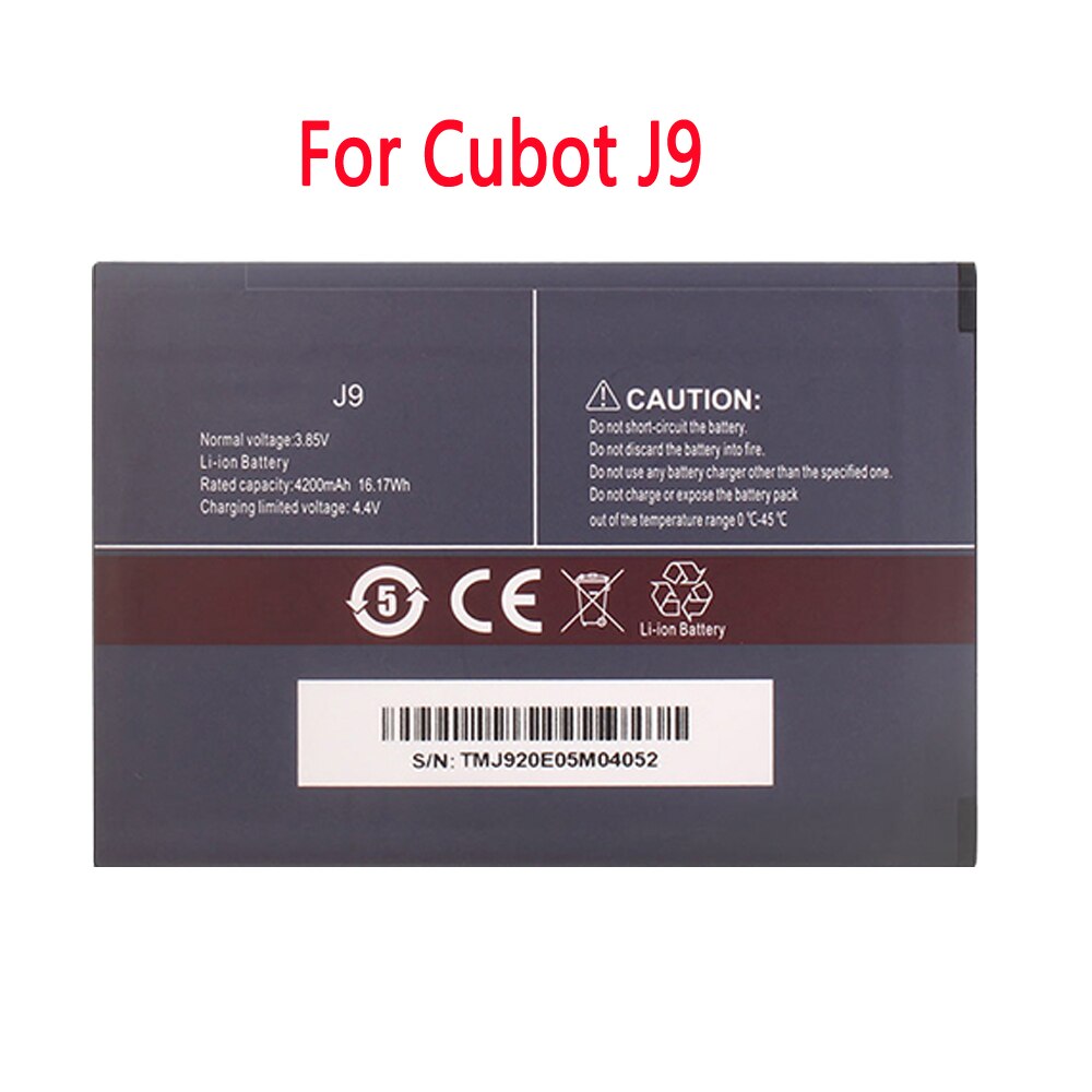 4200Mah Voor Cubot J9 Batterij Batterij Mobiele Telefoon Vervanging Batteria Batterie Voor Cubot P40 Aucc