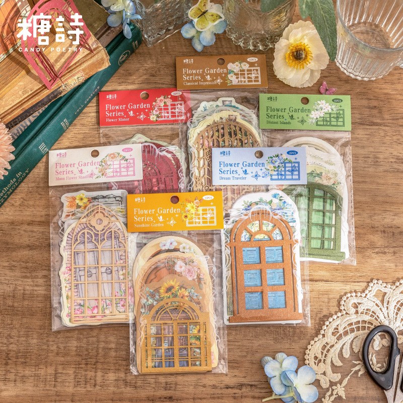 Juego de 15 piezas de Material de ventana de celosía Vintage, papeles decorativos para álbumes de recortes de Collage y proyectos de manualidades DIY