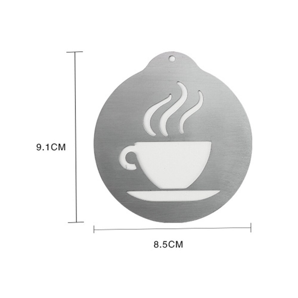 5 Pcs Coffee Stencils Delicate Stainless Steel Smooth Cappuccino Arts Templates for Artist Coffee Lover Barista