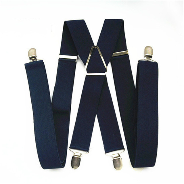 Pantalones con tirantes elásticos para hombre Y mujer, ropa de Unisex, Liga delgada Y trasera: navy blue