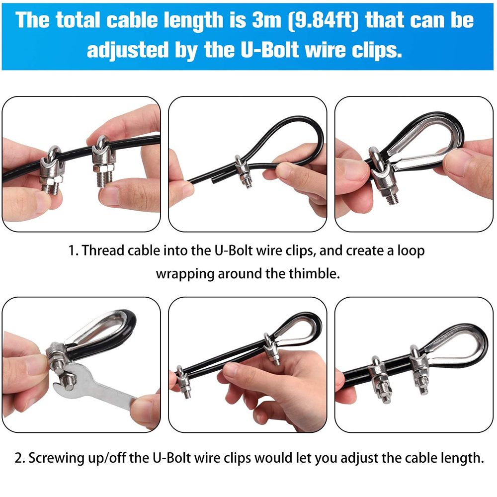 2.5M 3M 4M Fitness Katrol Vervanging Kabel Dikke 5Mm Zware Staaldraad Home Gym kabel Katrol Machine Accessoires