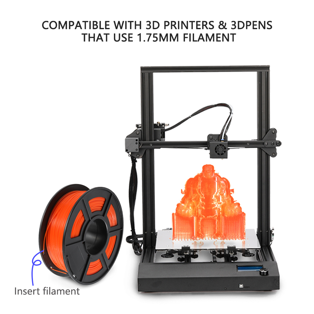 SUNLU 3D Stampante Filamento PETG Arancione 1.75 millimetri 1KG/2.2LBS con bobina rotolo di materiale di plastica PETG Filamento Caldo vendite