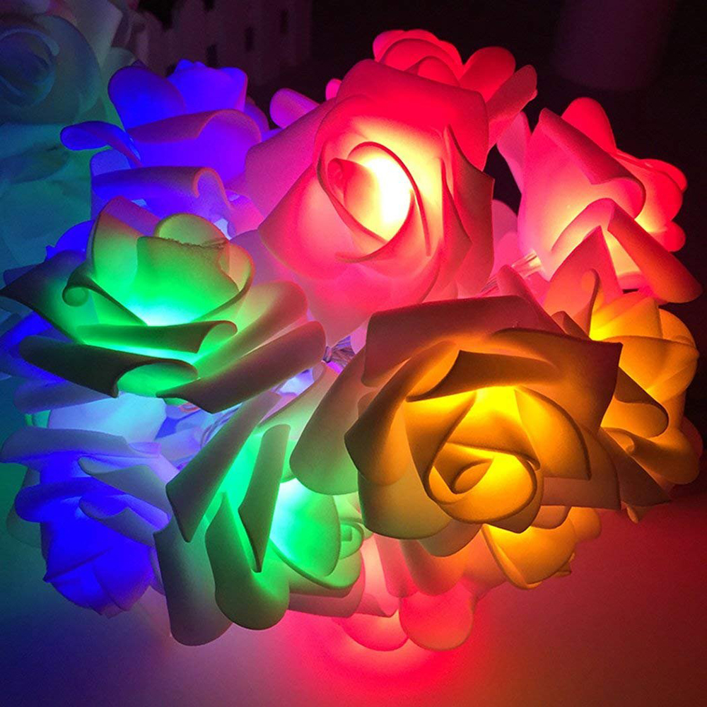 1.5M 10led Rose Bloem Kerst String Lights Battery Operated Valentine Bruiloft Decoratie Bloem Lampen Led Lamp