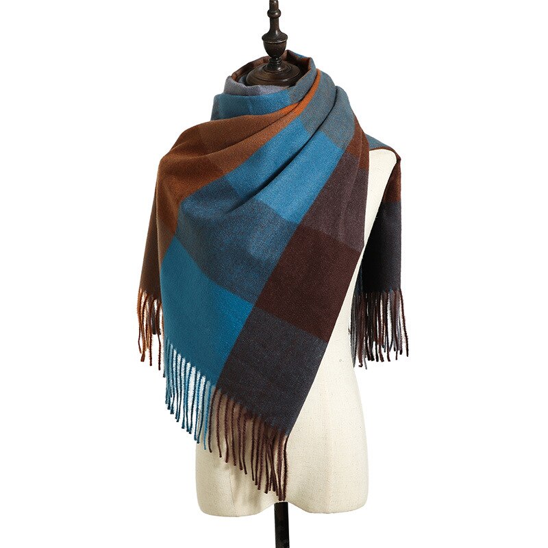 Dianruo Klassieke Herfst Winter Grace Vrouwelijke Plaid Sjaal Vrouwen Sjaals Brede Roosters Lange Shawl Wrap Deken Warm Sjaals R331: 11