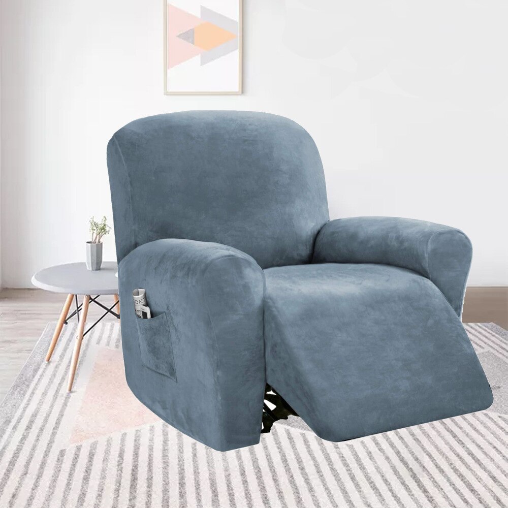 solidny kolor fotel rozkładany rozciągać aksamitna sofa pokrywa zagęścić elastan leżak ramię pokrowiec na krzesło s fotel rozkładany ochraniacz leniwy chłopiec pokrowiec na krzesło