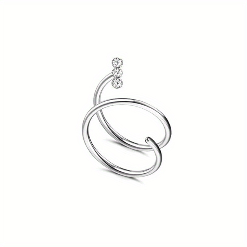 Drperfect 20G Acero inoxidable doble nariz aro espiral Luna estrella mariposa serpiente pendientes de aro retorcidos para mujer: Zinc negro plateado