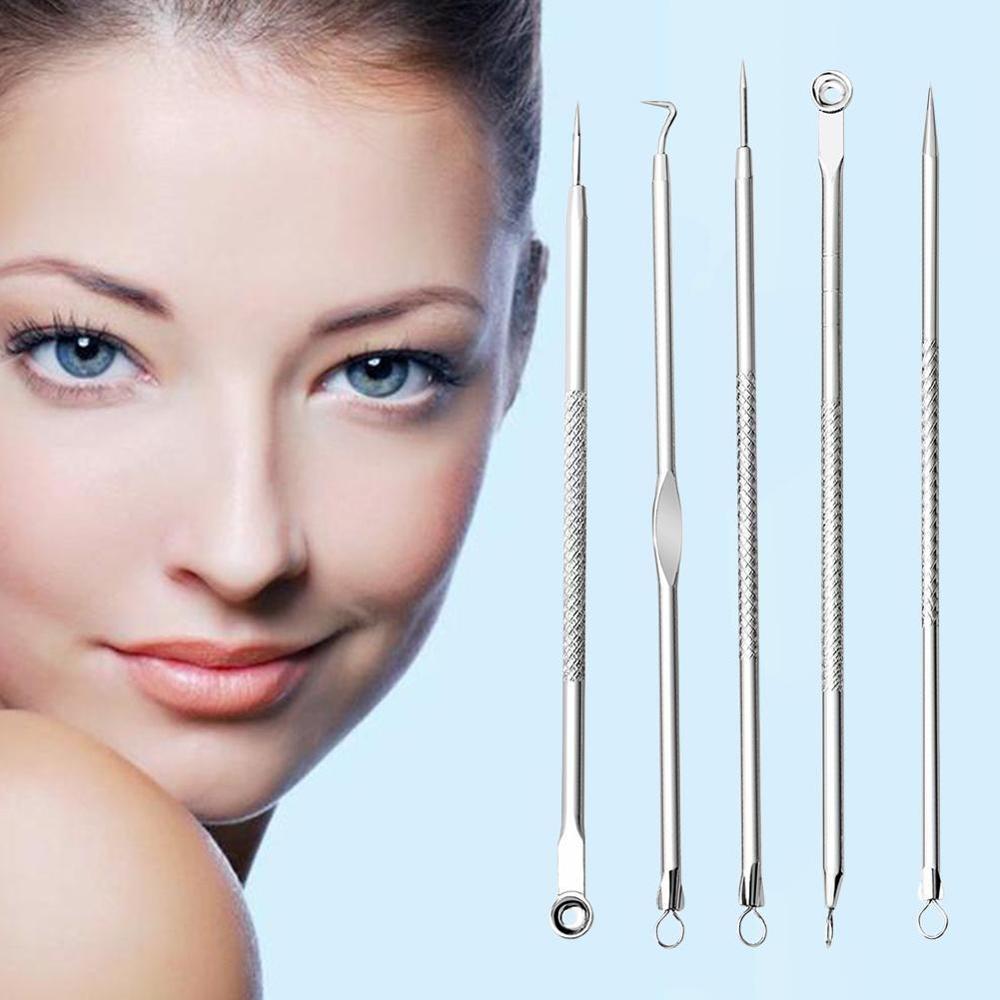 Set van 5 mee-eters, puistjes, comedonen en acne-extractornaalden ( p4 6 0 stuks)