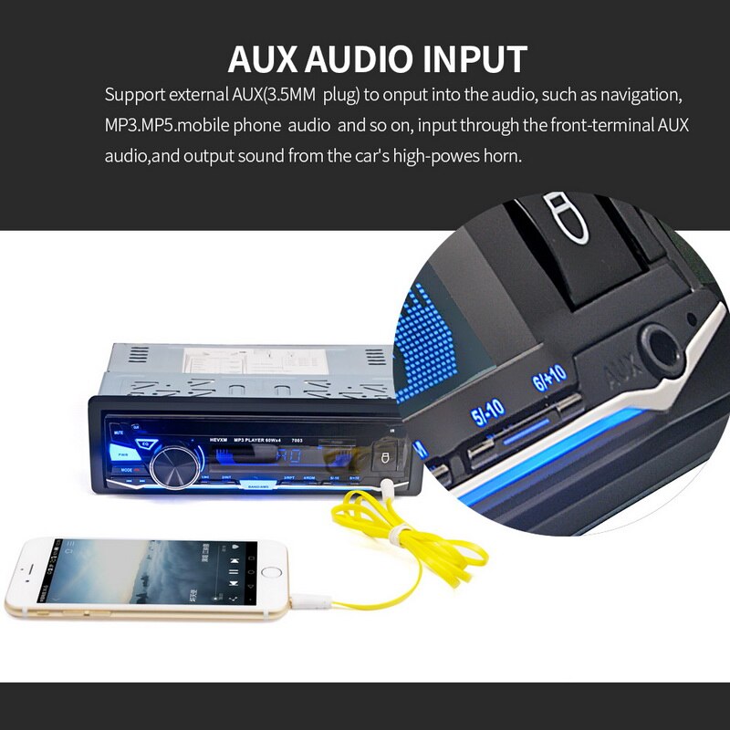 1 Din Stereo Audio Player Car MP3 Player Radio Cassette Recorder 7003 12V In-dash Car Auto magnitol Radio Bluetooth