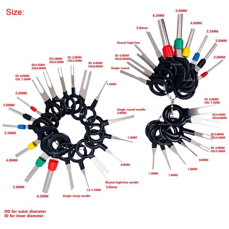 Pins Terminals Removal Tools Auto Wire Connector Terminal Pin Extractoren Puller Repair Remover Sleutel Gereedschap Set