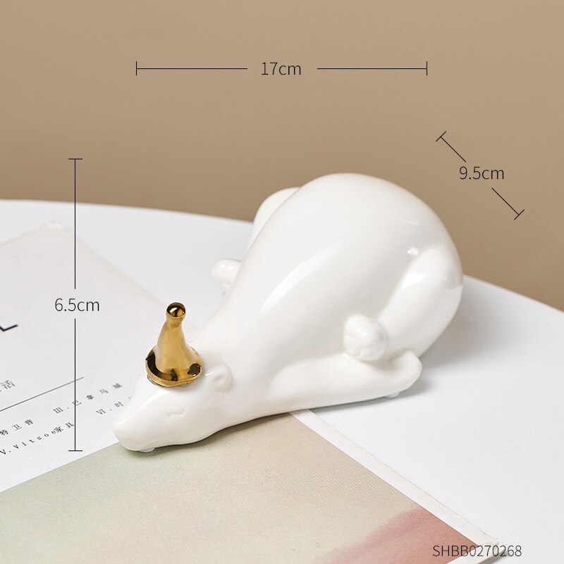 Polar Bear Ceramic Decoration Modern Home Decor Living Room Office Desktop Decoration Feng Shui Decoration Animal Statue: Lying-white