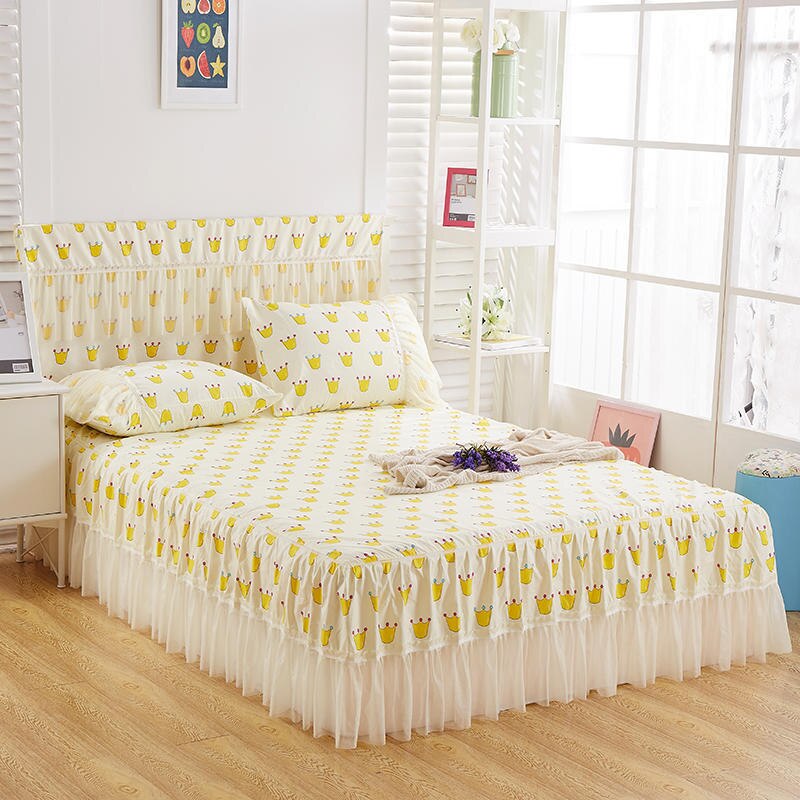 Kant Sprei Kussensloop Beddengoed Set Verse Cubre Cama Sprei Lakens Decor Comfortabel Ademend Verticale Fringe Zomer