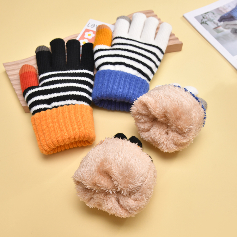 Frauen Herbst Winter Handschuhe Warme Hand Schutz Touchscreen Spleißen Dicke Handschuhe Einfarbig Einfache Lustige