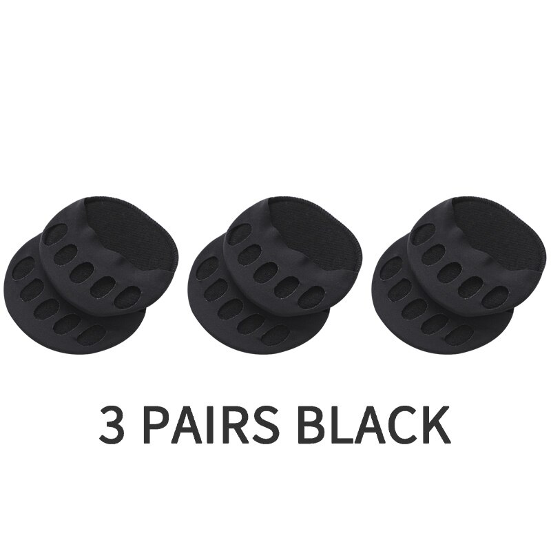 3 Pairs Vijf Tenen Voorvoet Pads Vrouwen Hoge Hakken Liners Half Inlegzolen Onzichtbare Voet Pijn Zorg Absorbeert Schokken Sokken Teen pad Insert: 1
