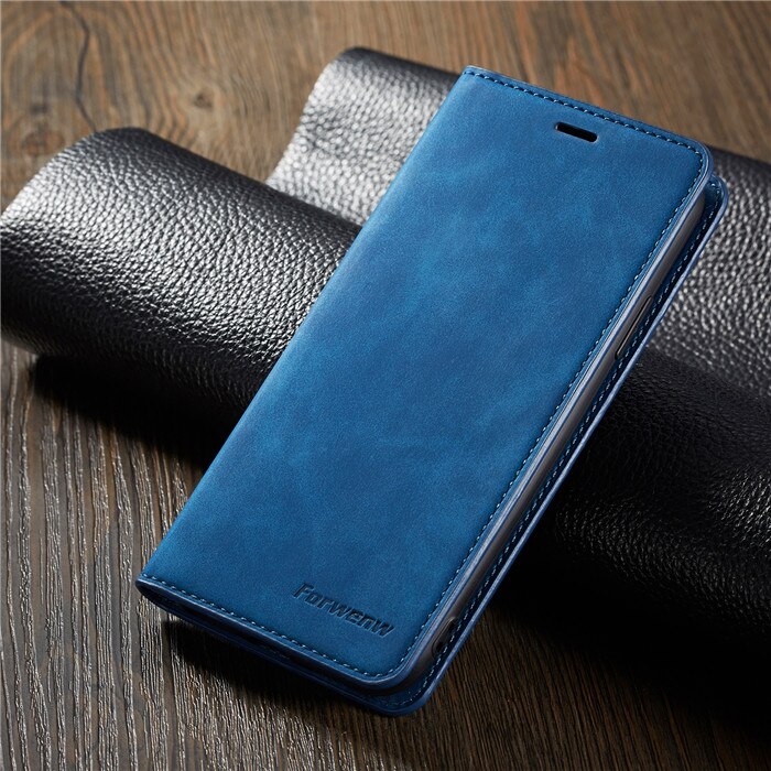 Raccoglitore di Cuoio di lusso di Vibrazione della Cassa Del Telefono Per Samsung Galaxy S10 S10E S10 Più S10 Lite Copertura Della Cassa Magnetica del Supporto di Carta coque Fundas: For Samsung S10Lite / Blu