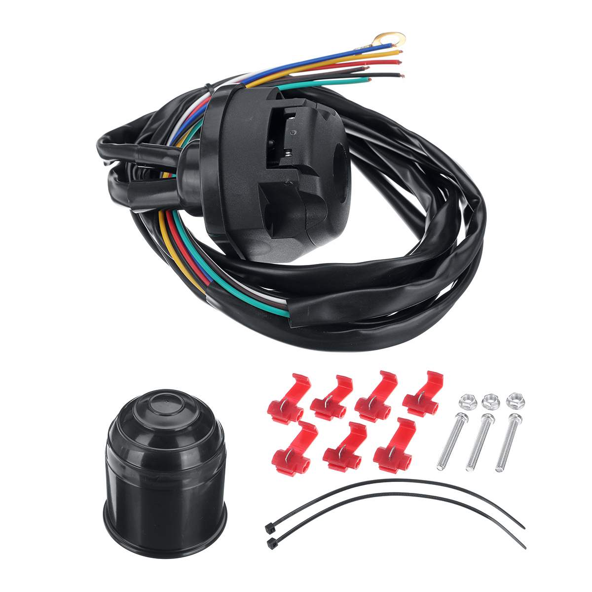 12V Electrical Kit E-set 1.9m 7 Core 7 Pin Universal Trailer Cable Pre-wired Towbar With Protective Screw Set Assembly Accessori