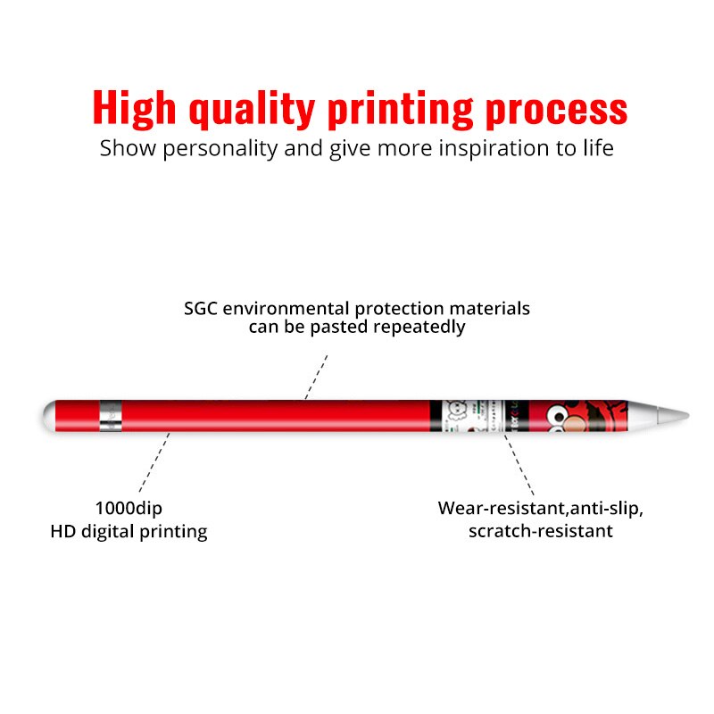 Bescherm Sticker Voor Apple Potlood 1 2 Leuke Skin Krasbestendig Creatieve Stickers Geen Spoor Stylus Pen Film Cover