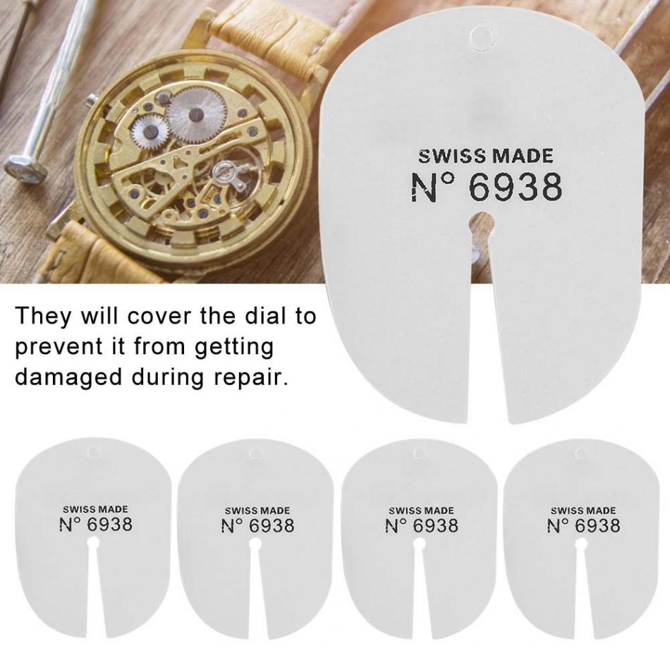 5pcs Horloge Dial Protector voor Verwijderen Repareren Horloge Handen Horloge Reparatie Tool Kits voor Horlogemaker gereedschap