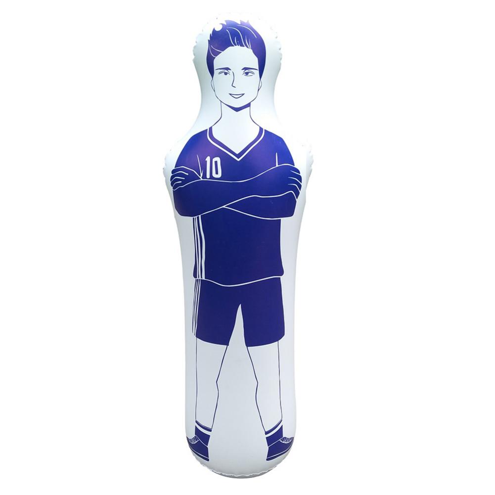 160cm voksne oppblåsbar fotballtrening målvakt tumbler luft fotball tog dummy verktøy pvc oppblåsbar tumbler vegg fotball: Blå