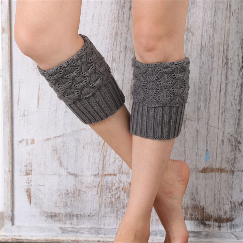 1 pair Women Autumn Winter Casual Leg Warmers Knitted Boot Cover Short Solid Color Socks Foot Warming Cover