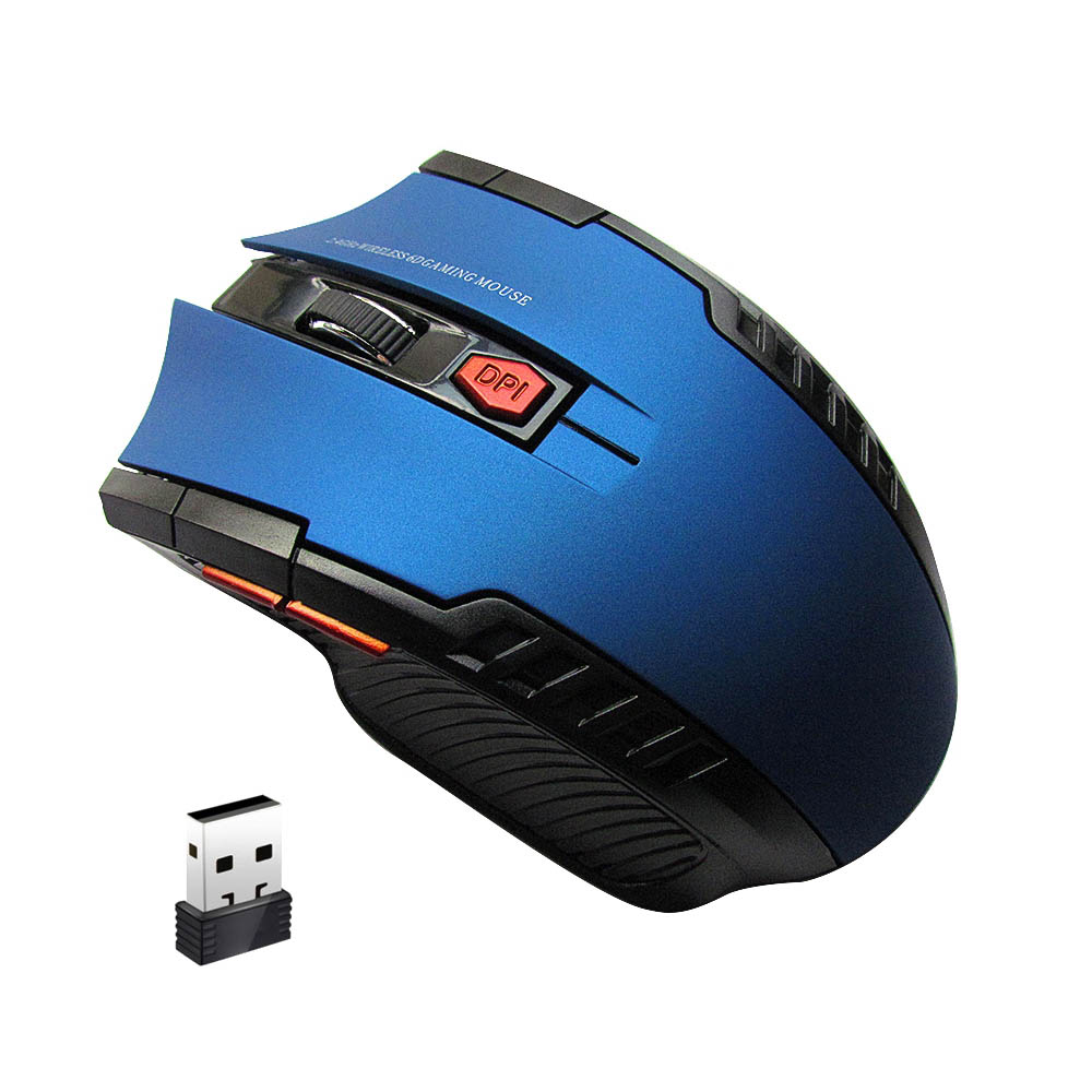 USB Gaming Wireless Mouse Gamer 2.4GHz Mini Receiver 6 Keys Computer Mouse Gamer Mice For Computer PC Laptop: Style 2 - Blue