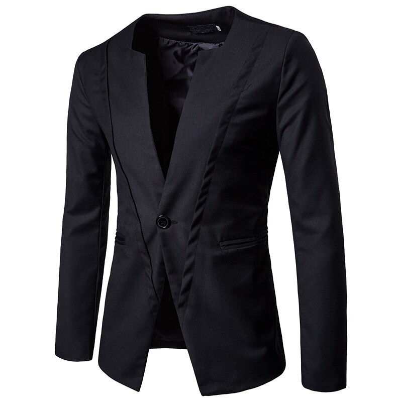 Trajes de negocios de un botón de para hombre, traje de boda de comercio exterior para hombre, Otoño, sin cuello, ropa grande y alta XXL