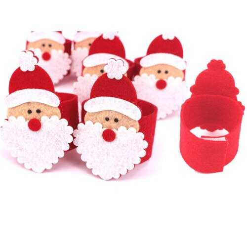 Santa serviet ring jul holder dekoration serviette claus festbord banket