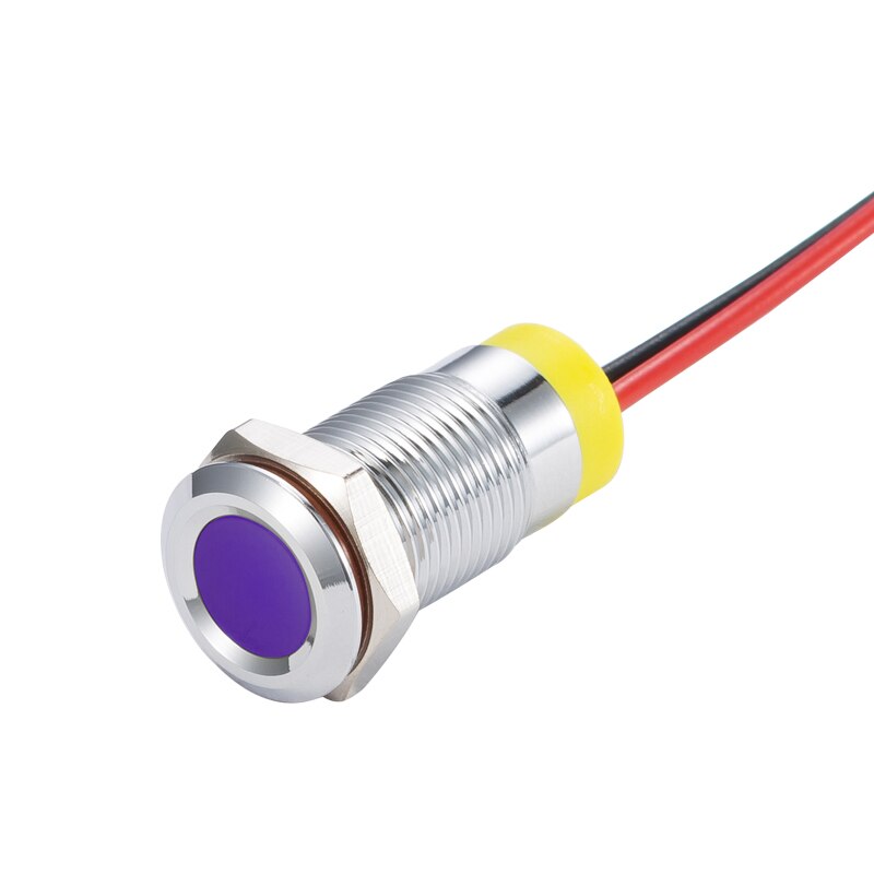 10Mm Metalen Led Licht Rood Groen Waarschuwing Indicator Light 6V 12V 220V Led Indicator Licht Waterdicht pilot Signaal Lamp Met Draad