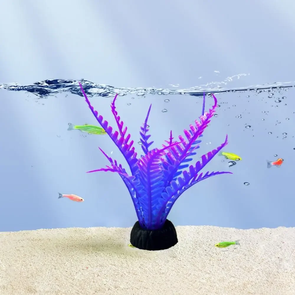 Plantas de acuario de algas marinas artificiales vibrantes: decoración paisajística de pecera diversa y realista