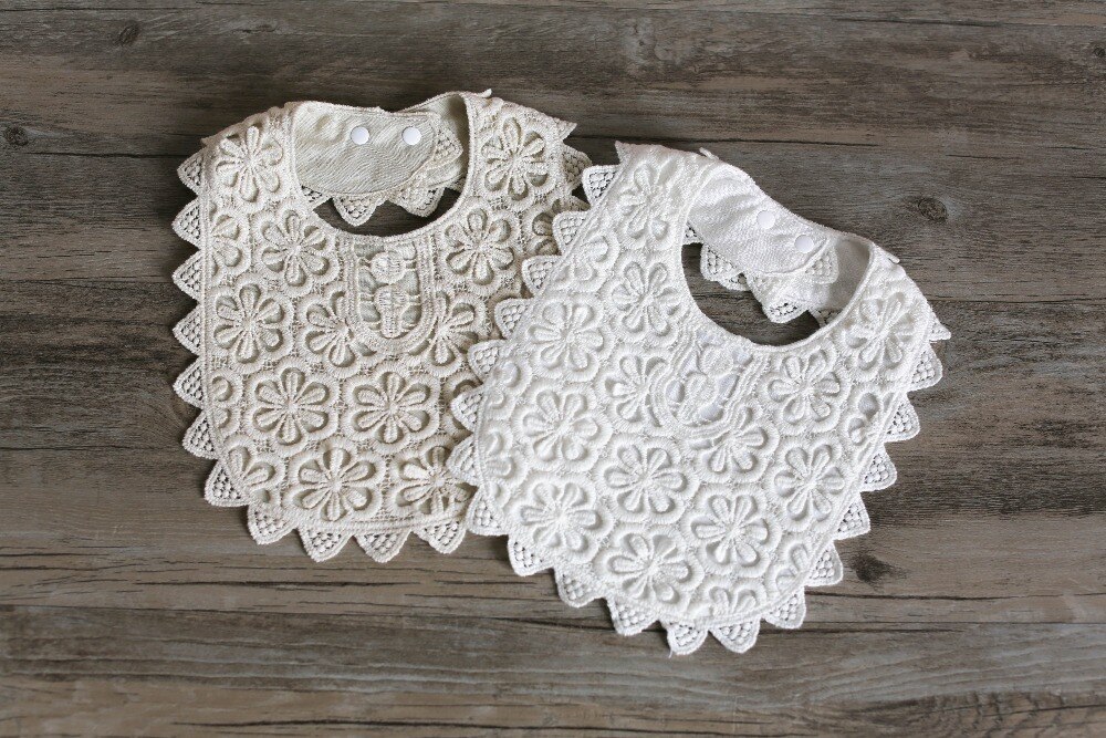Commercio tutto'ingrosso 10 pz marca nuovo 2018 Del bambino Delle Ragazze 100% Del Merletto Del Cotone Bavaglini Panni del rutto 0-3anno