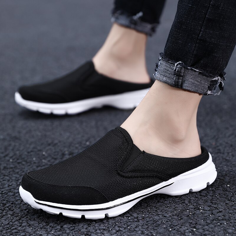 Susugrace – demi-chaussures pour hommes, mocassins plats décontractés pour l'extérieur, à la , doux et respirants, chaussures Super légères pour hommes, demi-pantoufle,