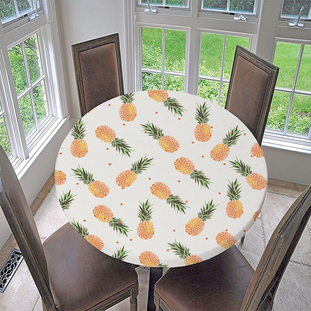 Couverture de Table ronde élastique | Imperméable, antidérapante, nappe de Table à motif classique
