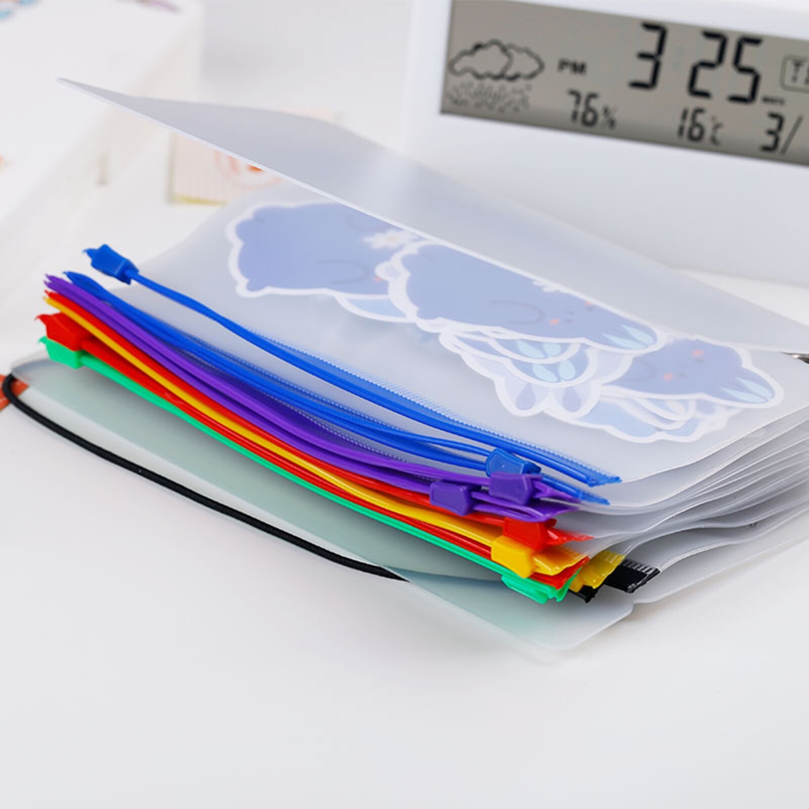 Carpeta transparente de PVC con 6 agujeros, carpeta A6 para portátil, bolsa de hojas sueltas, bolsas de archivo, cierre A6, 12/24 Uds.