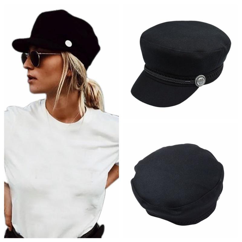 Kvinder mænd bomuld afslappet stil strenge hængslet knap golf kasket stilfuld retro metal ornament hat baretter fransk hat