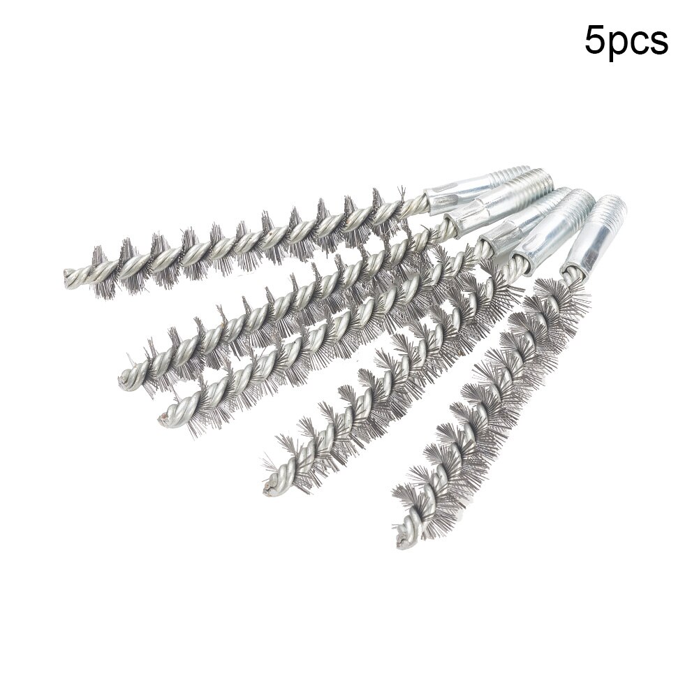 2pcs/5pcs 12mm Thread Wire Brush Metal Handle 18~80mm Brush Working Diameter Steel Wire Pipe Tube Cleaning Chimney Brush Kit: 18mm x5pcs