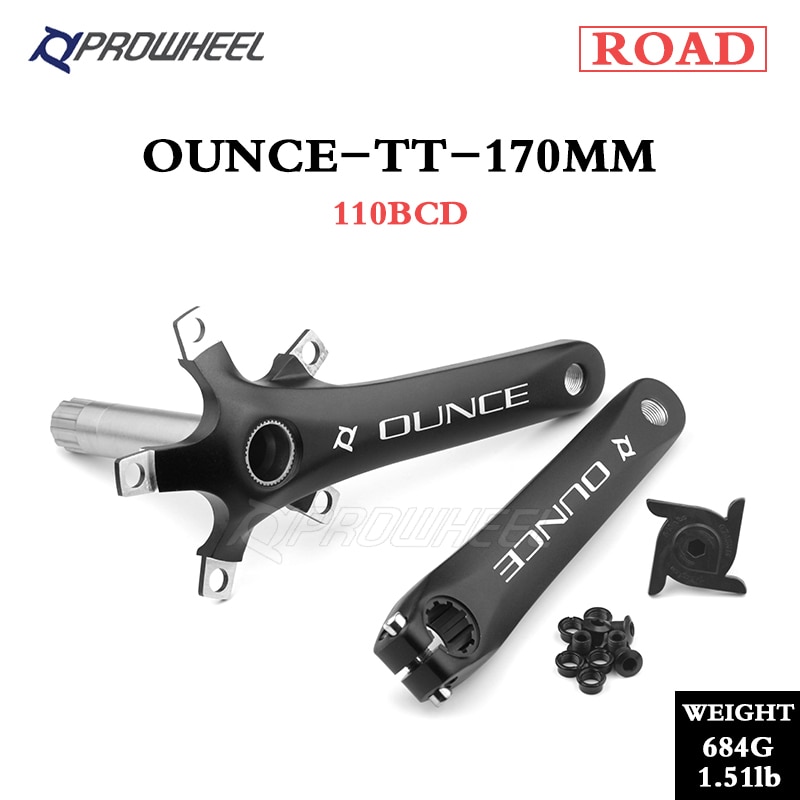 PROWHEEL OUNCE-TT Road Bicycle Crankset 110BCD 170mm 172.5mm Crank with BB Bottom Bracket Aluminum Alloy Cranks: OUNCE-TT 170