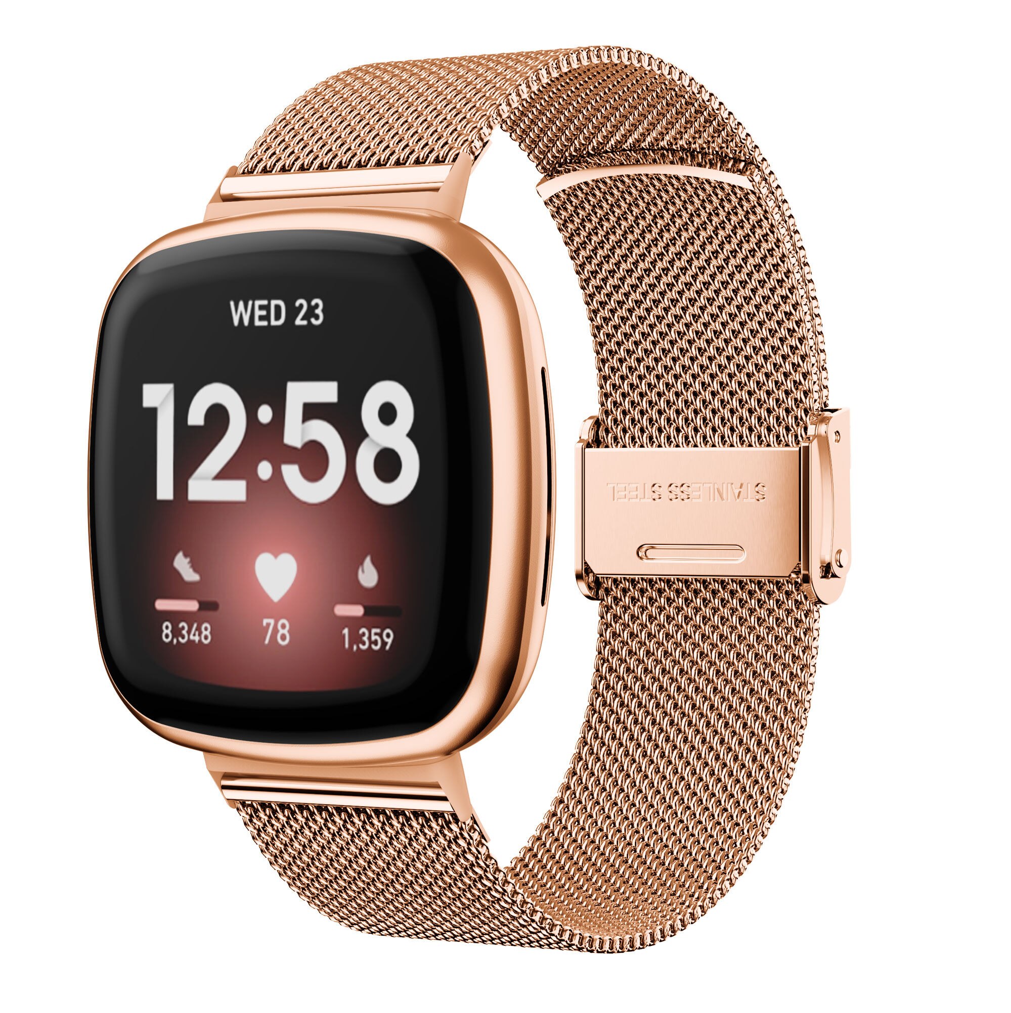 Correa Milanese Loop para Fitbit Versa 3/sense, repuesto de correa de reloj inteligente de acero inoxidable