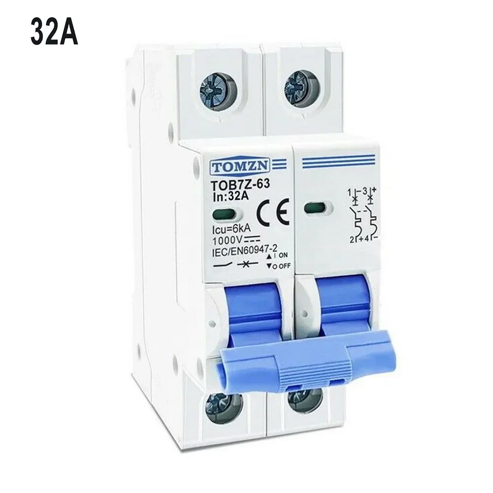 DC Stroomonderbreker 1000V 2 Pole Dubbele MCB Solar PV 6 10 16 20 32 40 50 63 Amp Solar vervangende Accessoires Voor Huishoudelijke: Oranje