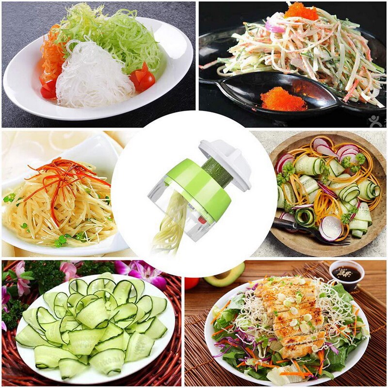 Handheld Spiralizer Groente Fruit Slicer 4 In 1 Verstelbare Spiraal Rasp Cutter Salade Gereedschap Courgette Noodle Spaghetti Maker