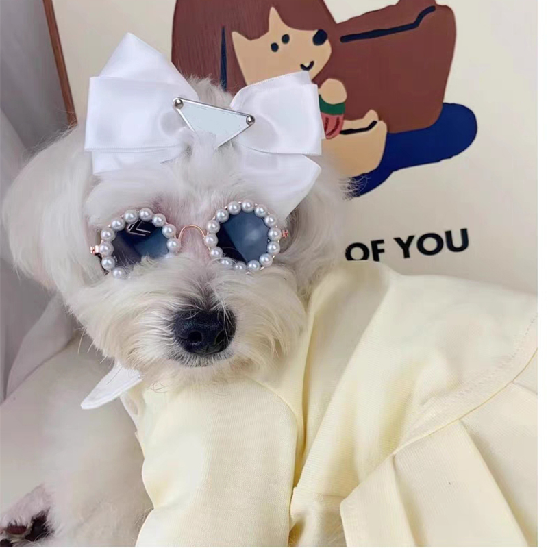 Luxe Bril Hond Parel Zonnebril Hoofdtooi Parel Zonnebril Eye Wear Bril Voor Kleine Hond Kat Foto's Rekwisieten Accessoires