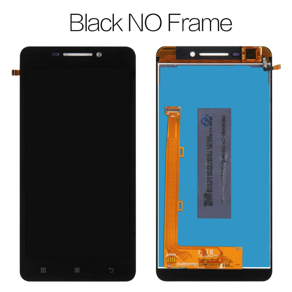 Pantalla LCD probada de 5,5 pulgadas para LENOVO A5000, montaje de digitalizador con pantalla táctil, piezas LCD para LENOVO A5000: Black no frame