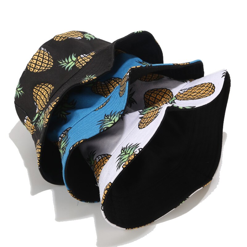 Chapeau bob unisexe imprimé ananas, couvre-chef pliable, pour la plage, la pêche, pour l'extérieur, pour femmes et hommes