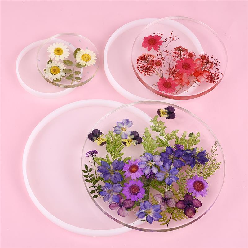 Forma de Retângulo Molde de Silicone DIY Molde de Resina Quadrado Redondo Coaster Epóxi UV DIY Ofício da Resina Decoração de Casa