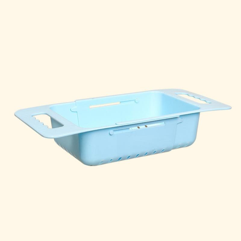 Retractable Drain Basket Sink Drain Basket Rectangular Drain Basin Kitchen Household Plastic Wash Basin Drain Bowl Rack God: A03 adjustable