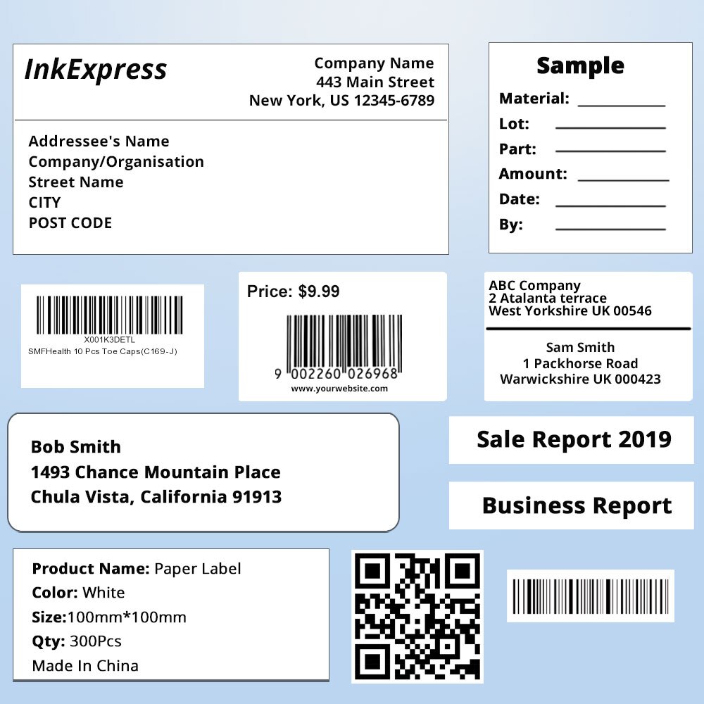 Inkexpress 30323 etiket til dymo 30323 etiketter stærkt klæbemiddel 220 etiketter / rulle til dymo labelwriter 4xl