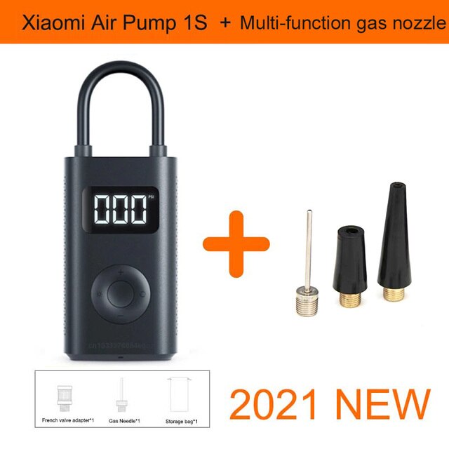 Xiaomi mijia bærbar elektrisk luft 1s kompressor led type-c inflator multiverktøy luftpumpe for sykkel bil ball smart hjem: Luftpumpe 1s legg til gn