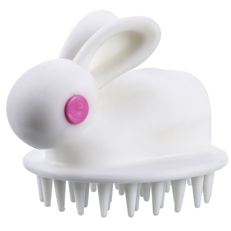 Siliconen Shampoo Hoofdhuid Haar Massager Head Body Hoofdhuid Massage Borstel Kam Haar Wassen Kam Douche Borstel Bad Spa Massage Borstel: White