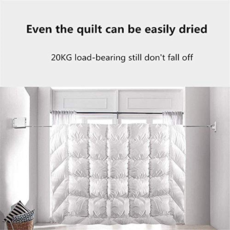 Inomhus osynlig klädstreck med hängare hål infällbar klädstreck rep torkställning balkong klädstreck ingen borrställning