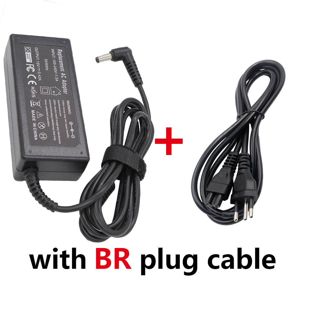19v 2.5a 65w 3,42*5.5mm Notebook-Ladegerät Adapter Laptop-Netzteil für passendes Asus k42f k42j k42 k43e k43s k43 k45a k45v k45: Black