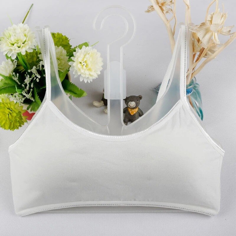 2 stuks/partij meisjes trainingsbeha katoenen ondergoed voor meisjes draadloze sportbeha tops voor tieners adolescente 10-14 jaar lingerie: Wit